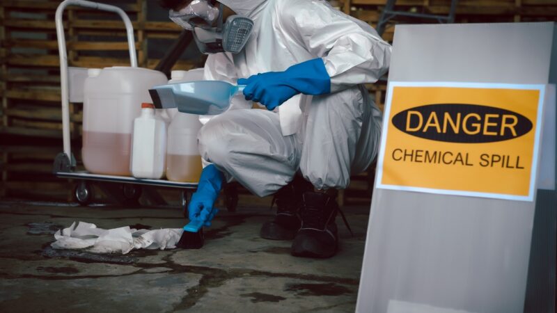 Absorb Spillage, How to Contain Chemical Spill, Part of Steps for Dealing with Chemical Spillage, Spill Clean-up Procedures, Basic Practical Training for Chemical Spill Clean-up.